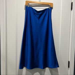J.Crew Blue Silk Skirt